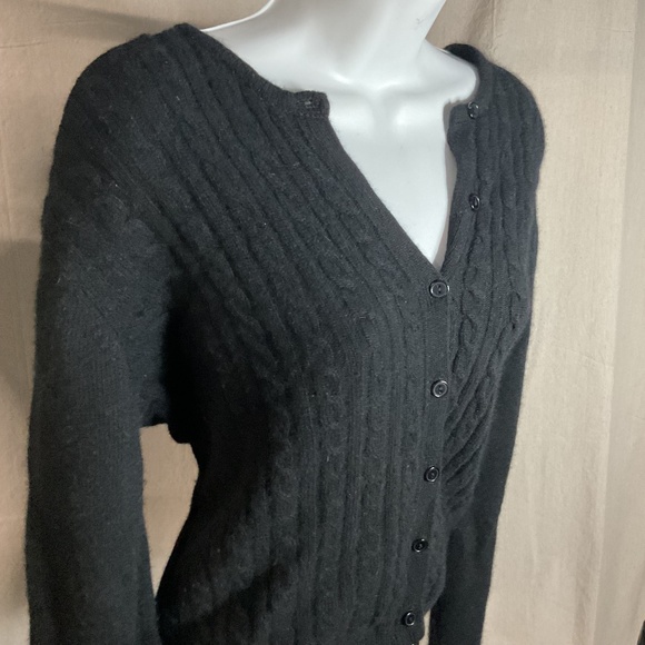 Rare Vintage 80’s Black Angora Cardigan - Picture 2 of 7